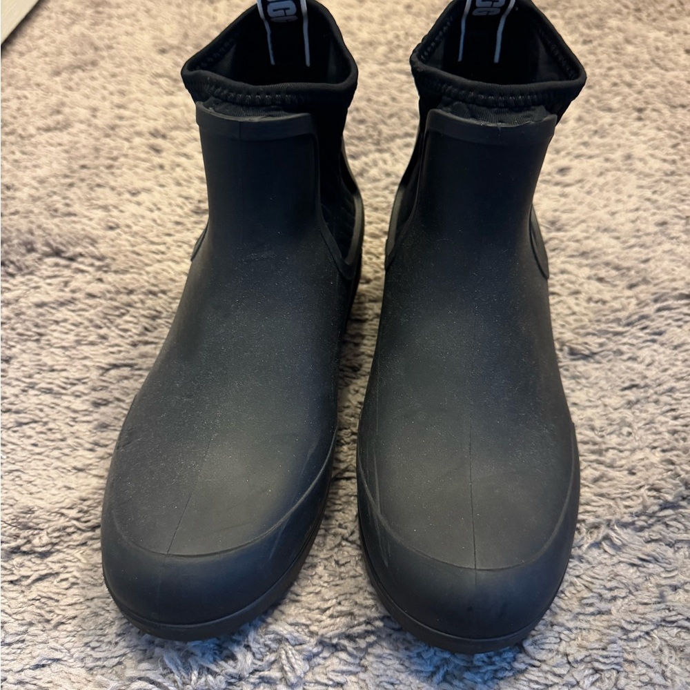 UGG Black Winter Rain Boots Sleek Waterproof Design